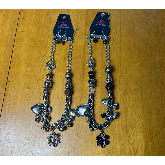 NWT Set of 2 Paparazzi Chunky Necklace and earrings - Picture 1 of 11